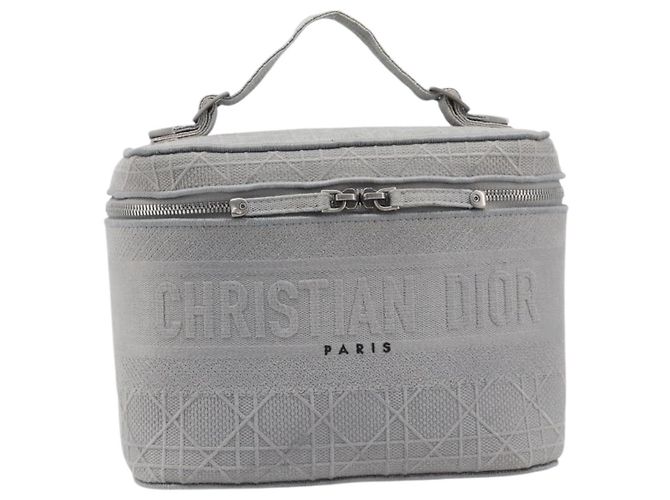 Christian Dior D-Lite Vanity Cosmetic Pouch Canvas Gray Silver - vista 2