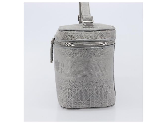 Christian Dior D-Lite Vanity Cosmetic Pouch Canvas Gray Silver - vista 4