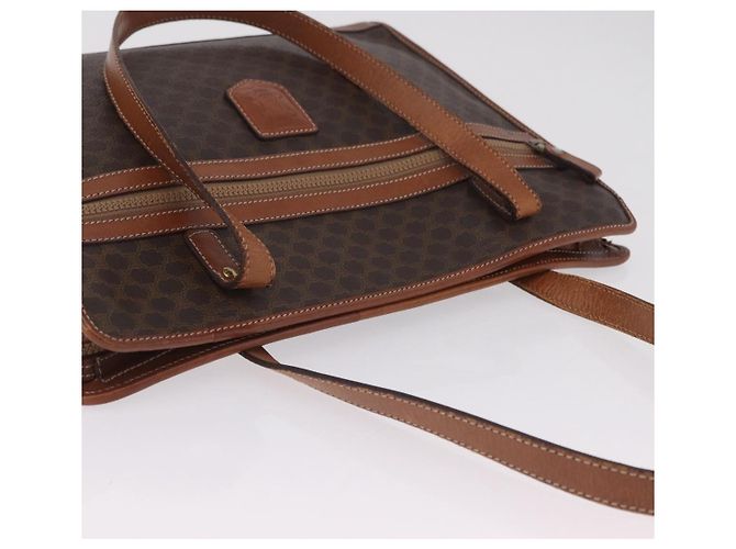 Céline CELINE Macadam Canvas Tote Bag PVC Leather Brown Gold - vista 7