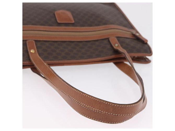 Céline CELINE Macadam Canvas Tote Bag PVC Leather Brown Gold - vista 8