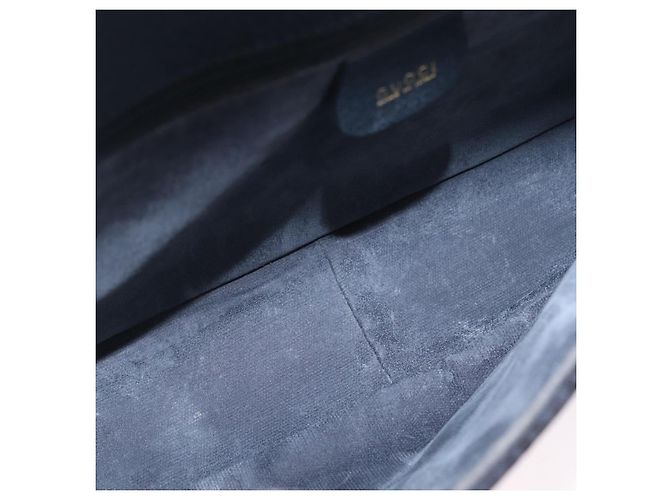 GUCCI Shoulder Bag Canvas Navy Gold - vista 17