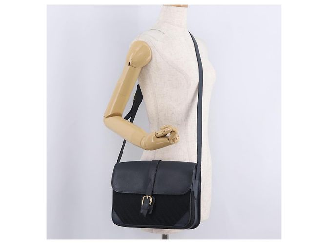 GUCCI Shoulder Bag Canvas Navy Gold - vista 23