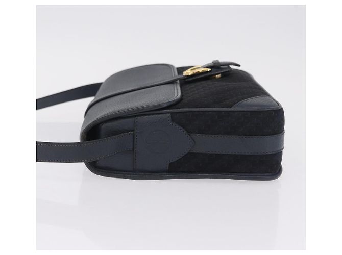 GUCCI Shoulder Bag Canvas Navy Gold - vista 5