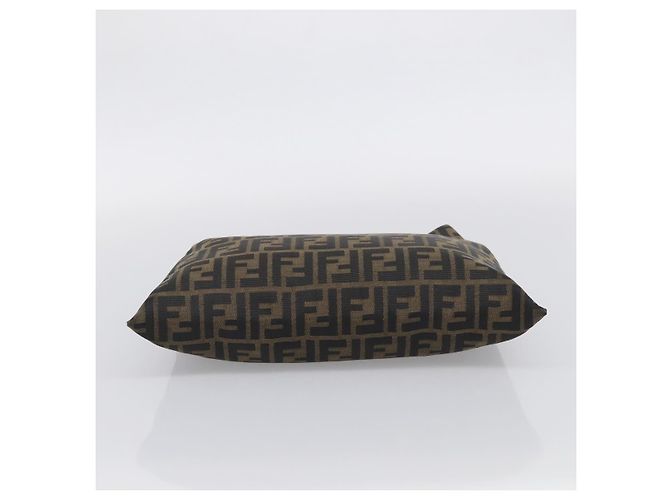 FENDI Zucca Canvas Hand Bag Brown Black - vista 10