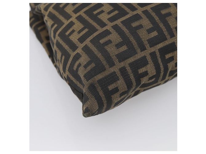 FENDI Zucca Canvas Hand Bag Brown Black - vista 12