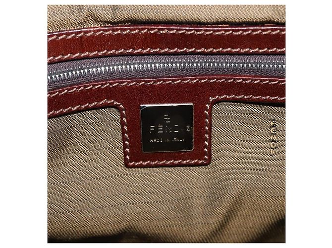 FENDI Zucca Canvas Hand Bag Brown Black - vista 15