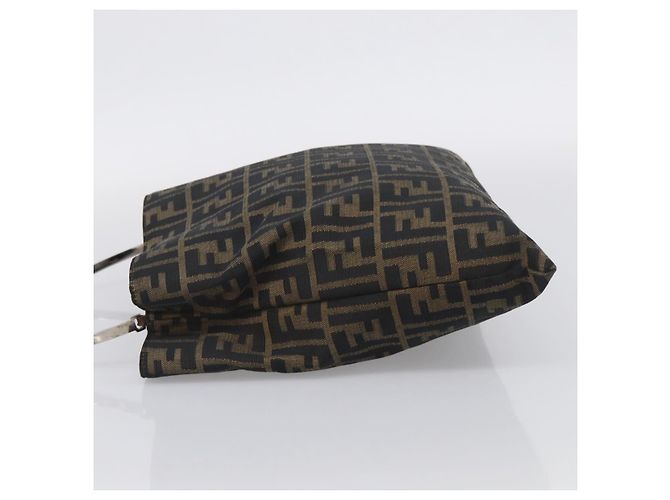 FENDI Zucca Canvas Hand Bag Brown Black - vista 4
