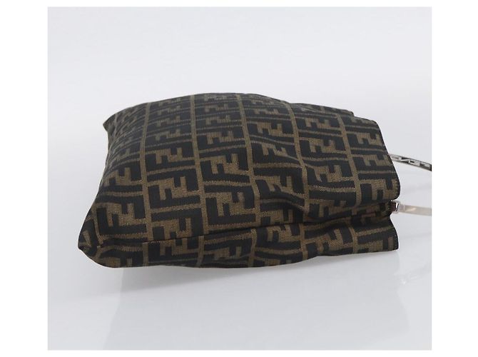 FENDI Zucca Canvas Hand Bag Brown Black - vista 5