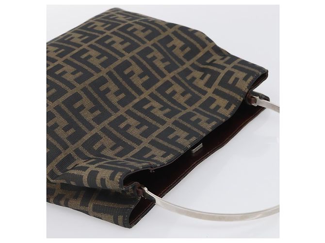 FENDI Zucca Canvas Hand Bag Brown Black - vista 6