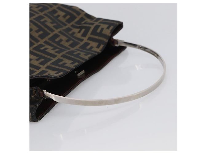 FENDI Zucca Canvas Hand Bag Brown Black - vista 7