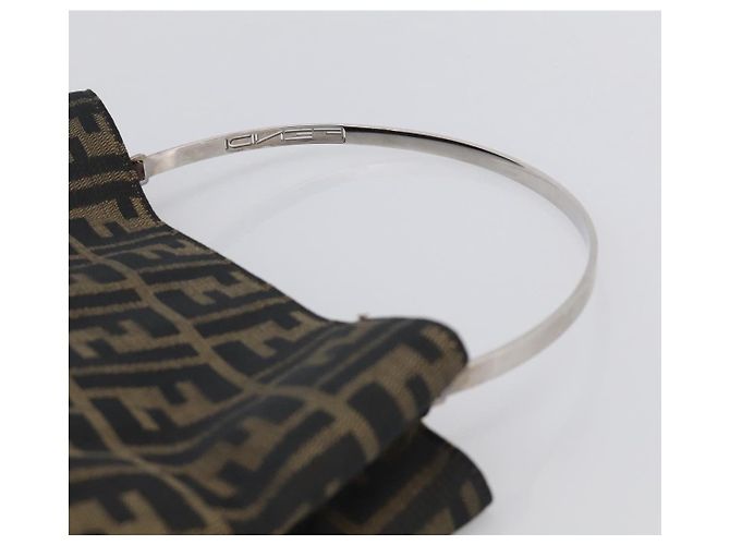 FENDI Zucca Canvas Hand Bag Brown Black - vista 8