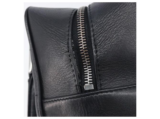 CHANEL Choco Bar Hand Bag Leather Black Silver CC - vista 14