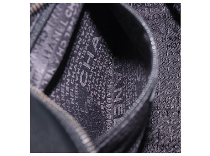 CHANEL Choco Bar Hand Bag Leather Black Silver CC - vista 23