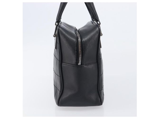 CHANEL Choco Bar Hand Bag Leather Black Silver CC - vista 4