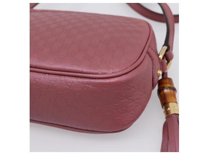 GUCCI Micro GG Canvas Micro Guccissima Bag Leather Gold Pink 309538 - vista 12