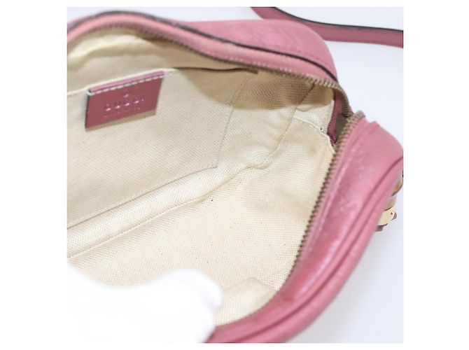 GUCCI Micro GG Canvas Micro Guccissima Bag Leather Gold Pink 309538 - vista 17
