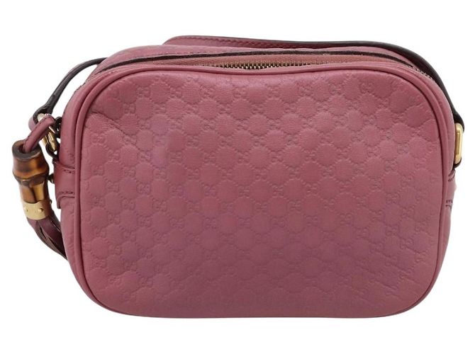 GUCCI Micro GG Canvas Micro Guccissima Bag Leather Gold Pink 309538 - vista 2