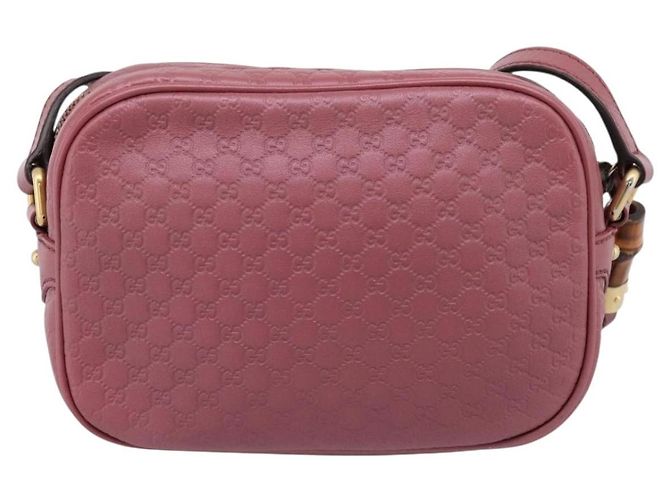 GUCCI Micro GG Canvas Micro Guccissima Bag Leather Gold Pink 309538 - vista 3