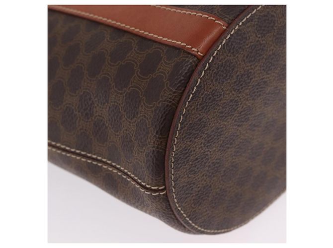 Céline CELINE Macadam Canvas Shoulder Bag PVC Leather Brown Gold - vista 10