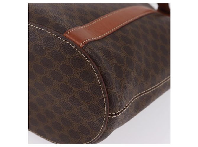 Céline CELINE Macadam Canvas Shoulder Bag PVC Leather Brown Gold - vista 11