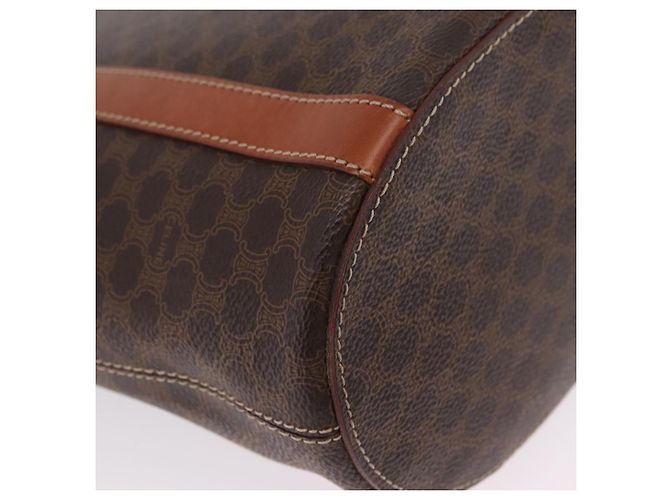 Céline CELINE Macadam Canvas Shoulder Bag PVC Leather Brown Gold - vista 12