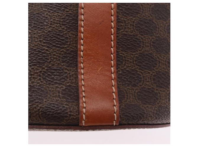 Céline CELINE Macadam Canvas Shoulder Bag PVC Leather Brown Gold - vista 14