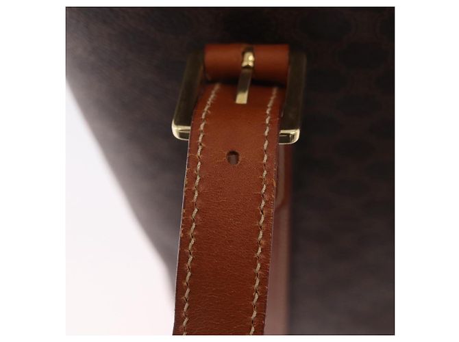 Céline CELINE Macadam Canvas Shoulder Bag PVC Leather Brown Gold - vista 16