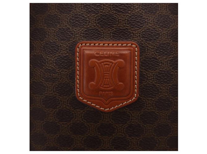 Céline CELINE Macadam Canvas Shoulder Bag PVC Leather Brown Gold - vista 17