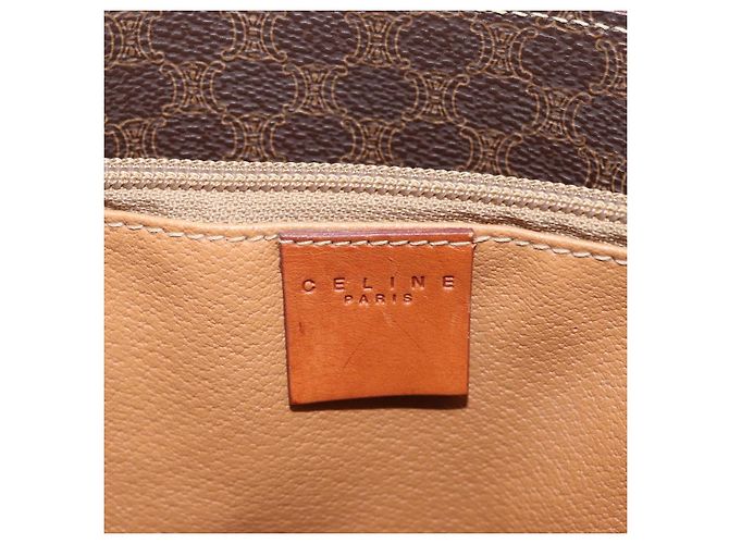 Céline CELINE Macadam Canvas Shoulder Bag PVC Leather Brown Gold - vista 18
