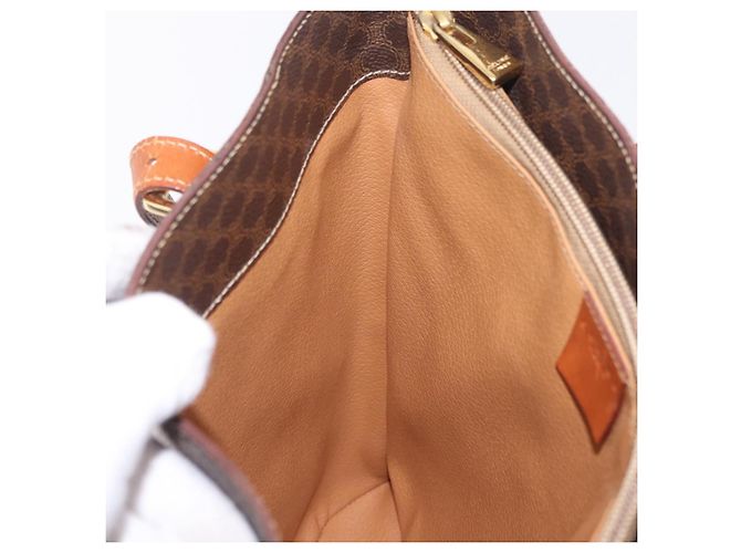 Céline CELINE Macadam Canvas Shoulder Bag PVC Leather Brown Gold - vista 21