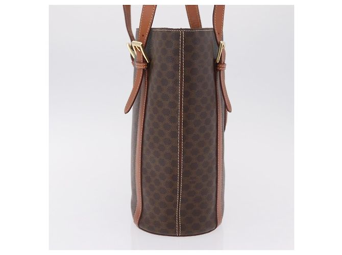 Céline CELINE Macadam Canvas Shoulder Bag PVC Leather Brown Gold - vista 5