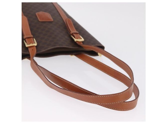 Céline CELINE Macadam Canvas Shoulder Bag PVC Leather Brown Gold - vista 7