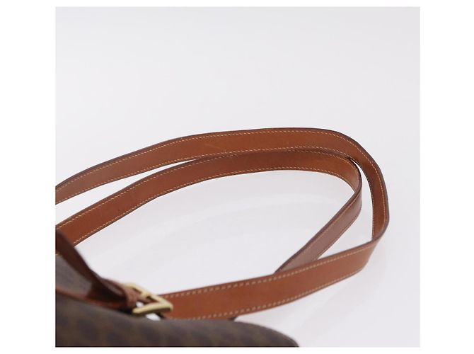 Céline CELINE Macadam Canvas Shoulder Bag PVC Leather Brown Gold - vista 8