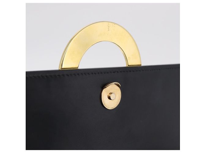 Céline CELINE Circle Shoulder Bag Leather Black Gold - vista 18