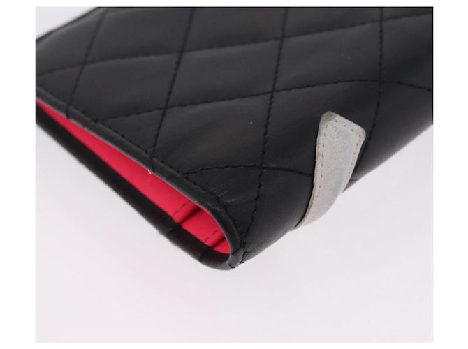 CHANEL Cambon Line Long Wallet Lamb Skin Black CC - vista 11
