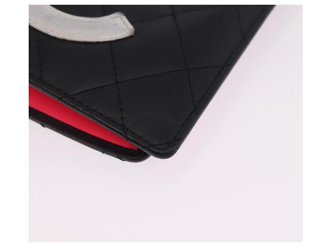 CHANEL Cambon Line Long Wallet Lamb Skin Black CC - vista 9