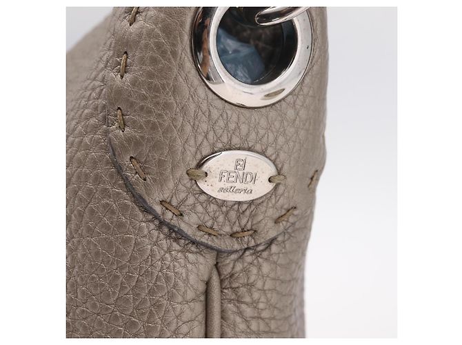 FENDI Celeria Shoulder Bag Leather Silver 8BT147 - vista 18