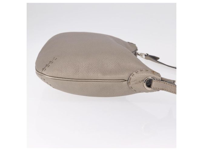 FENDI Celeria Shoulder Bag Leather Silver 8BT147 - vista 4