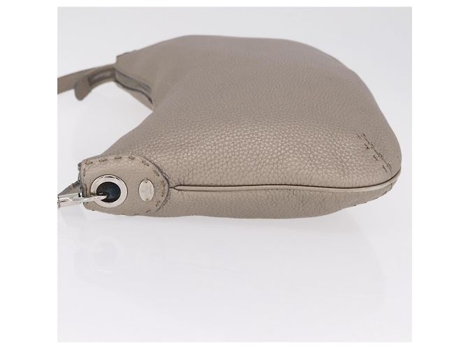 FENDI Celeria Shoulder Bag Leather Silver 8BT147 - vista 6