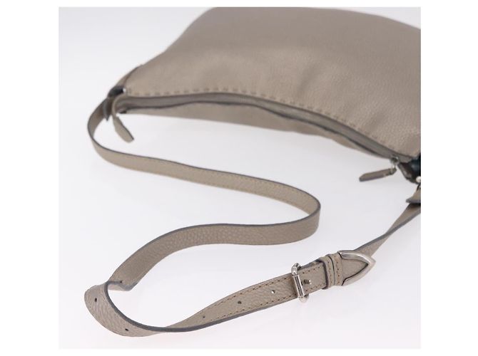 FENDI Celeria Shoulder Bag Leather Silver 8BT147 - vista 8