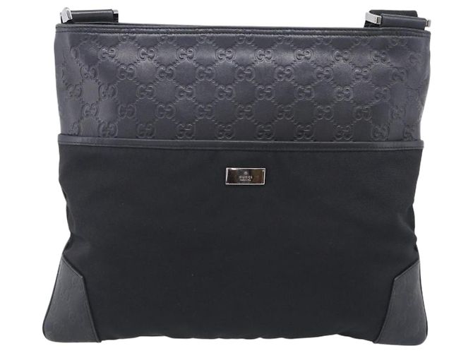 GUCCI GuccissimaGG Shoulder Bag Leather Black Silver 161822 - vista 2
