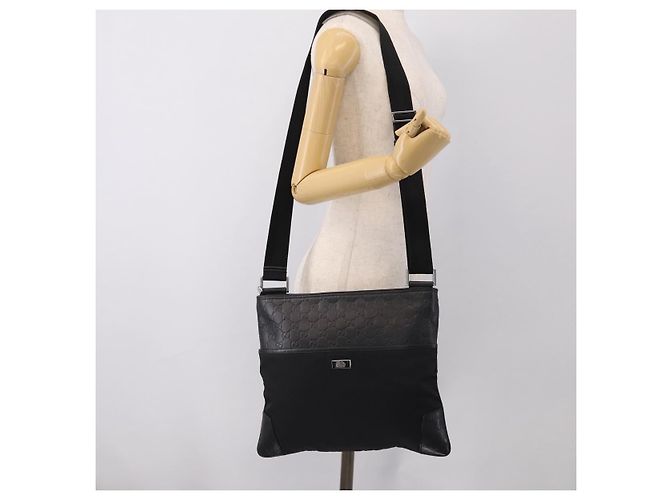 GUCCI GuccissimaGG Shoulder Bag Leather Black Silver 161822 - vista 24