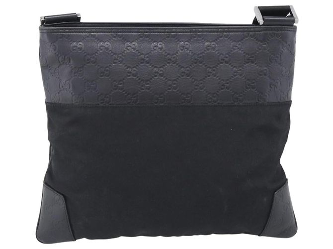 GUCCI GuccissimaGG Shoulder Bag Leather Black Silver 161822 - vista 3
