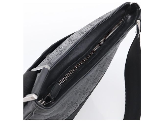 GUCCI GuccissimaGG Shoulder Bag Leather Black Silver 161822 - vista 6
