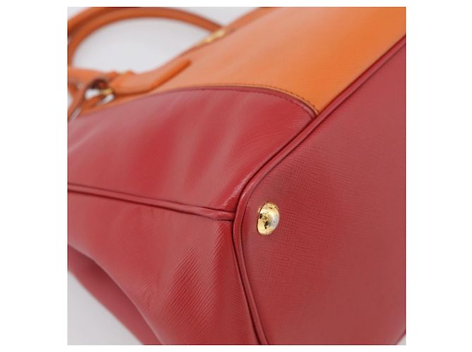 PRADA Galleria Hand Bag Saffiano 2way Orange Gold - vista 13