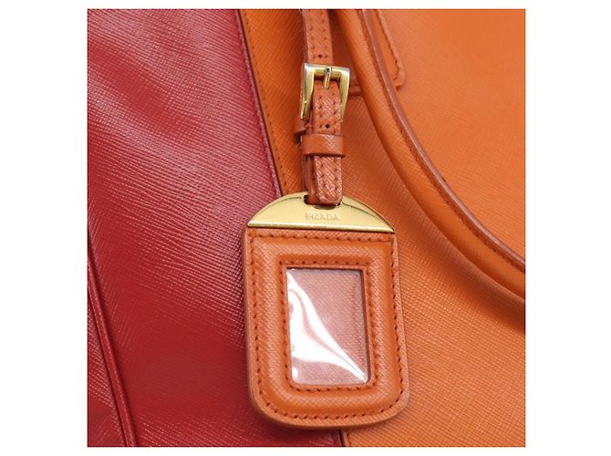 PRADA Galleria Hand Bag Saffiano 2way Orange Gold - vista 16