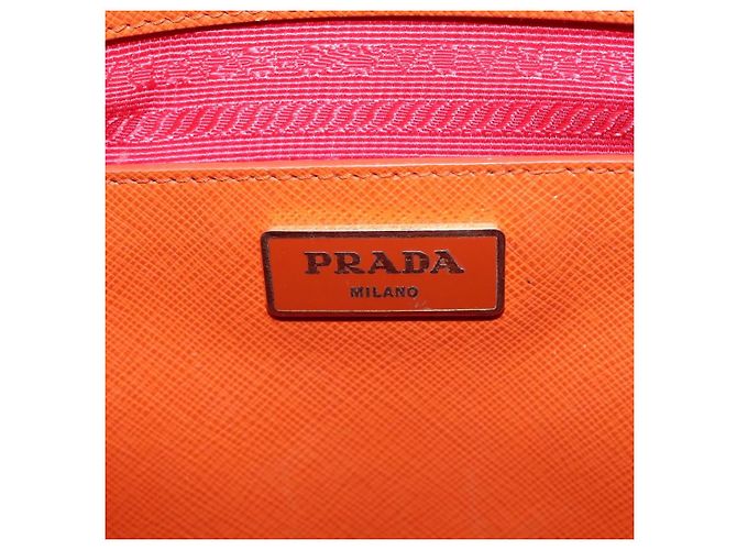 PRADA Galleria Hand Bag Saffiano 2way Orange Gold - vista 18