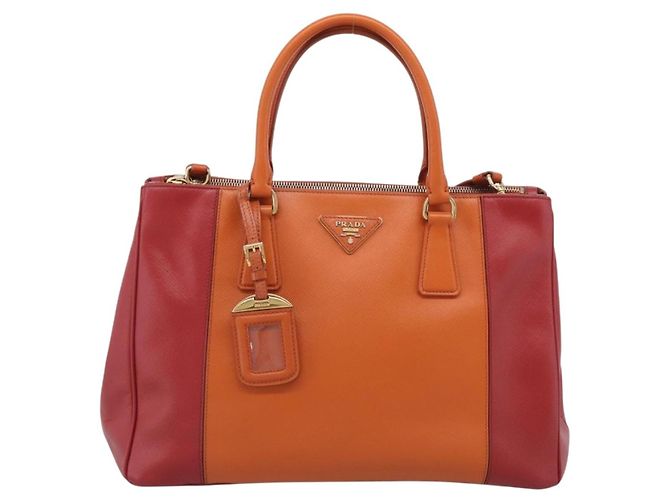 PRADA Galleria Hand Bag Saffiano 2way Orange Gold - vista 2