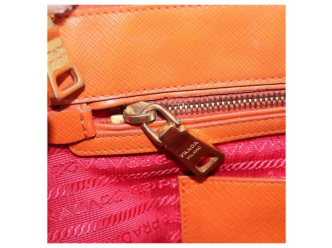 PRADA Galleria Hand Bag Saffiano 2way Orange Gold - vista 23