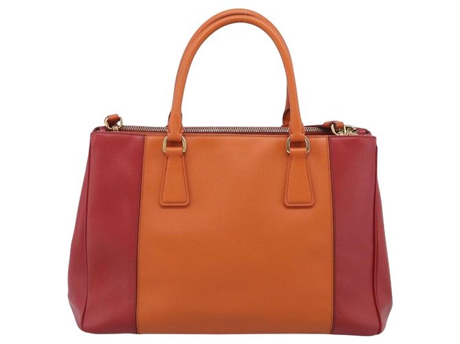 PRADA Galleria Hand Bag Saffiano 2way Orange Gold - vista 3